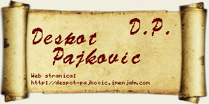 Despot Pajković vizit kartica